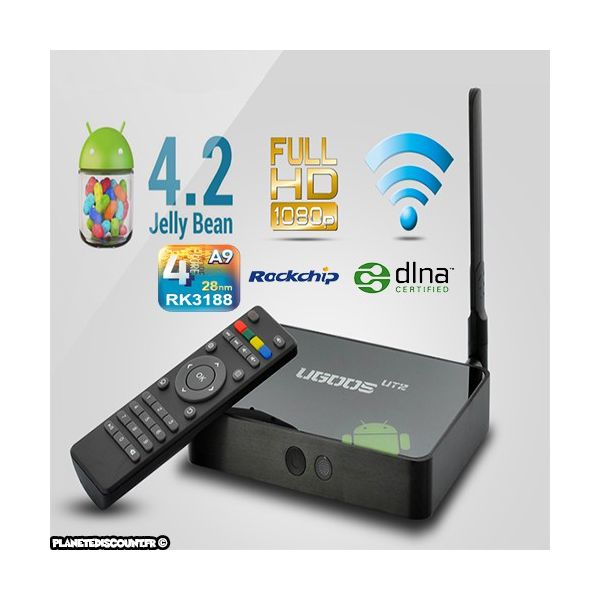 Box Android Ugoos UT2 - Quad Core 1,6 GHz, 2 Go RAM DDR3, 32G mémoire, Wi-Fi, DLNA, Bluetooth 4.0