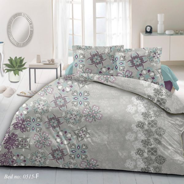 Parure de couette 100% Coton 57 fils 220x240 cm Boshorus Mauve