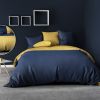 Parure de couette 220x240 100% Coton 57 fils Bleu/Jaune