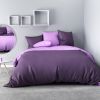 Parure de couette 220x240 100% Coton 57 fils Prune/Mauve