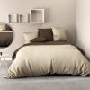 Parure de couette 220x240 100% Coton 57 fils Chocolat/Taupe