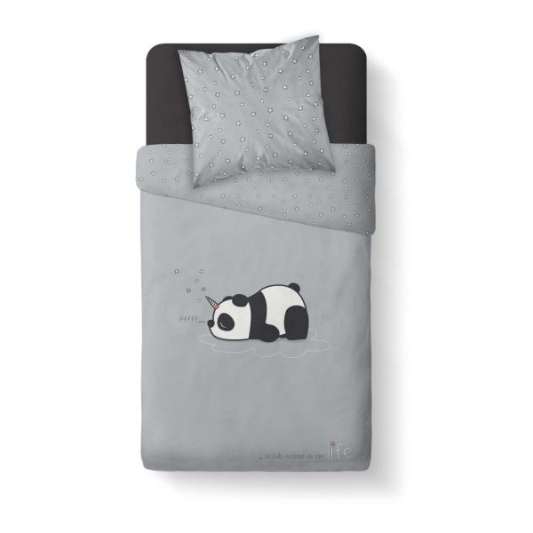 Parure de couette enfant coton 57 fils Panda TODAY 140x200 cm