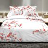 Parure de couette 240x260 cm 100% Coton 57 fils Cerisier Rouge