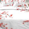 Parure de couette 240x260 cm 100% Coton 57 fils Cerisier Rouge