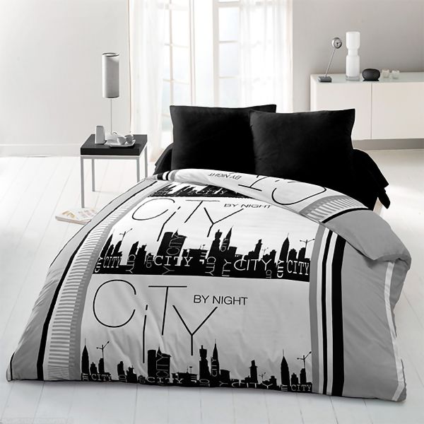 Parure de couette 220x240 cm 100% Microfibre City By Night