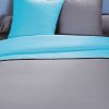 Parure de couette 140x200 cm 100% Coton 57 fils Gris Turquoise