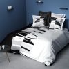 Parure de couette 220x240 cm 100% Coton 57 fils Rond Noir