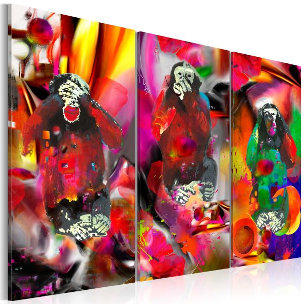 Tableau Crazy Monkeys - triptych