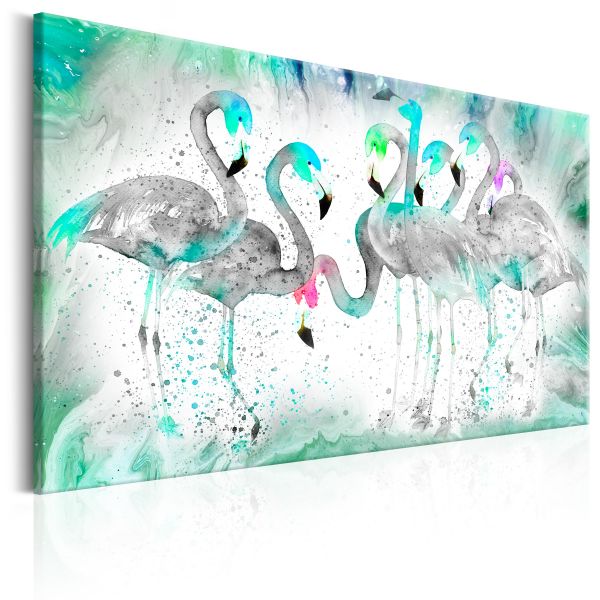 Tableau Turquoise Flamingoes