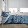 Housse de couette 220x240 + 2 taies d'oreiller 100% coton Tencel Dineval Azu