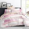 Housse de couette et taie d'oreiller 100% Coton 57 fils Laciotat Rose