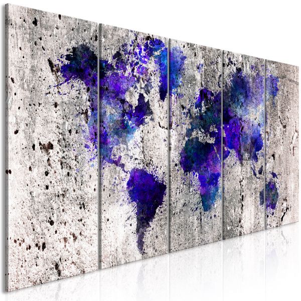 Tableau Cartes du monde World Map: Ink Blots (5 Parts) Narrow