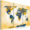 Tableau Cartes du monde Four corners of the World - triptych