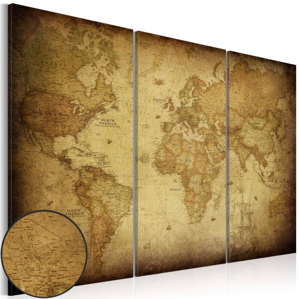 Tableau Cartes du monde Old map: triptych