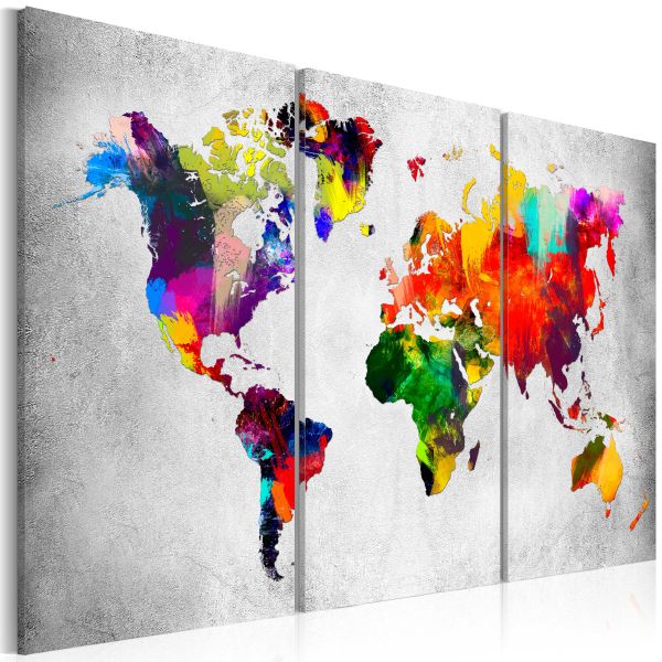 Tableau Cartes du monde Artistic World - Triptych