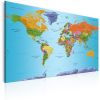 Tableau Cartes du monde Colourful Note