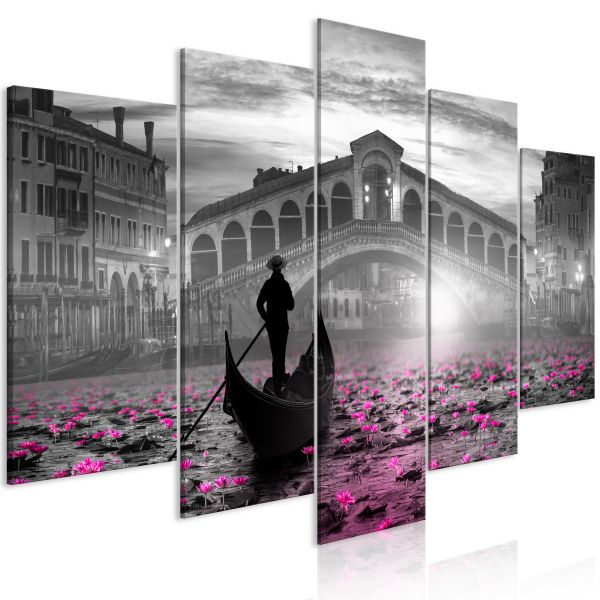 Tableau Villes Magic Venice (5 Parts) Wide Grey