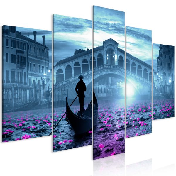 Tableau Villes Magic Venice (5 Parts) Wide Blue