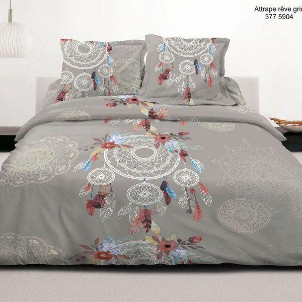 Housse de couette 220x240 + 2 taies d'oreiller 63x63 cm Coton Attreve