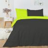 Housse de couette 220x240 + 2 taies d'oreiller 63x63 cm Coton Anis_Anthracite