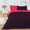 Housse de couette 220x240 + 2 taies d'oreiller 63x63 cm Coton Prune_Fushia