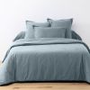 Housse de couette 220x240 cm + 2 taies d'oreiller 63x63 cm Coton 57 fils Bleu Polaire