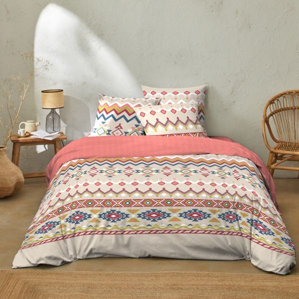 Housse de couette 220x240 cm + 2 taies d'oreiller 63x63 cm Coton 51 fils Amarok