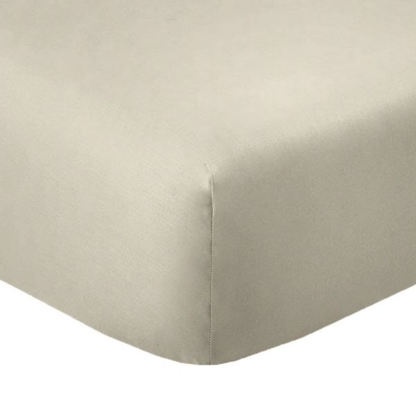 Drap housse 90x190 +35 cm Coton 57 fils Latte