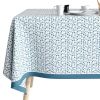 Nappe rectangulaire anti tache 140x300 cm Coton Fleurs Des Champs Bleu