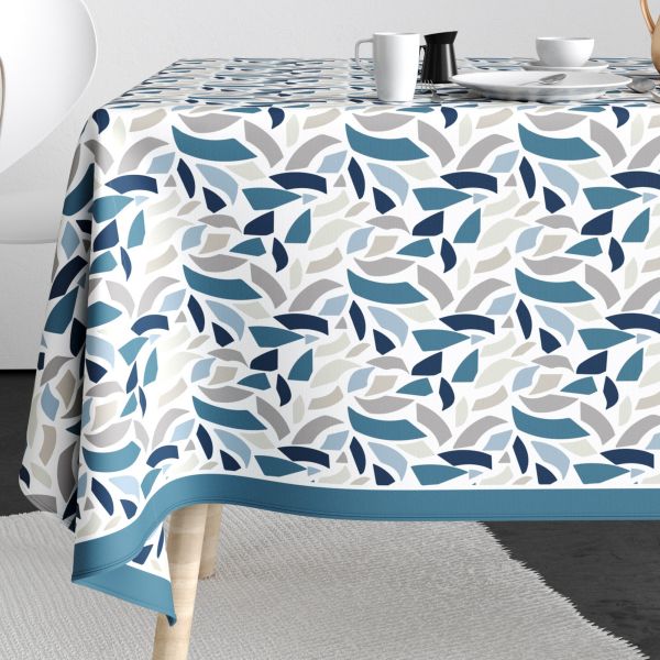 Nappe rectangulaire anti tache 140x250 cm Coton Terraza Ocean