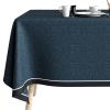 Nappe rectangulaire anti tache 140x200 cm Coton Chambray Bleu