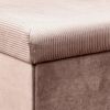 Coffre de rangement banc pliable velours côtelé rose