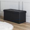 Coffre de rangement banc pliable lisse Noir