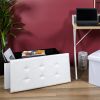 Coffre de rangement banc pliable lisse Blanc