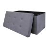 Coffre de rangement banc pliable Suedine Gris foncé