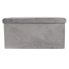 Coffre de rangement banc pliable Velours à motif Gris