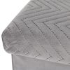 Coffre de rangement banc pliable Velours à motif Gris