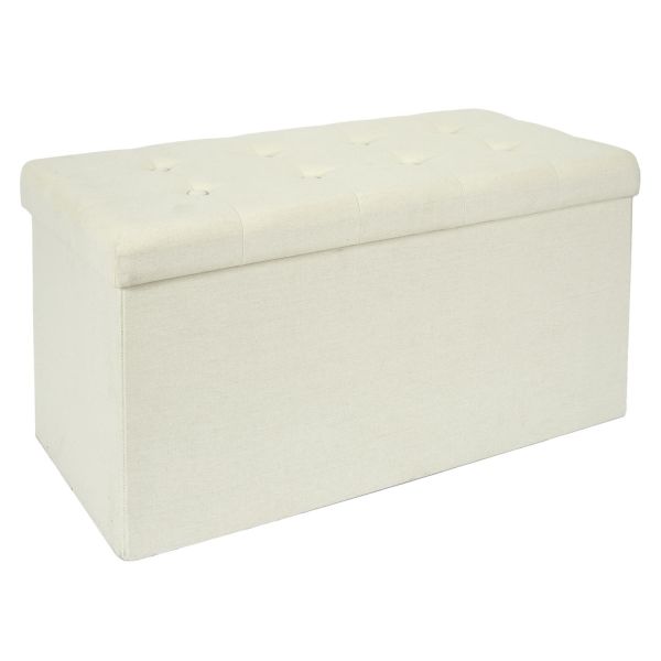 Coffre de rangement banc pliable Eleonor Beige