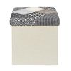 Pouf pliable coffre de rangement Patchwork Gris