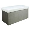 Coffre de rangement banc pliable Imitation Fourrure Léa