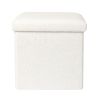 Pouf pliable coffre de rangement Bouclette Blanc