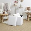 Pouf pliable coffre de rangement Bouclette Blanc