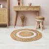 Tapis rond en Jute coton Blanc