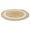 Tapis rond en Jute coton Blanc