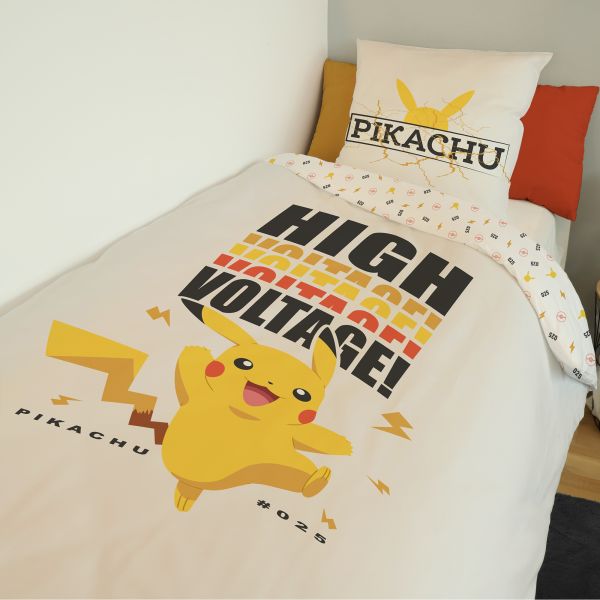 Parure de lit Pokemon High Voltage 100% coton 140x200 cm