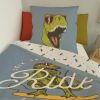 Parure de lit Dinosaure Bleu coton 140x200 cm