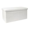 Coffre de rangement banc pliable bouclette Blanc