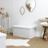 Coffre de rangement banc pliable bouclette Blanc