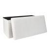 Coffre de rangement banc pliable bouclette Blanc