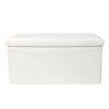 Coffre de rangement banc pliable bouclette Blanc